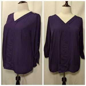Sami & Jo Purple Contemporary Blouse